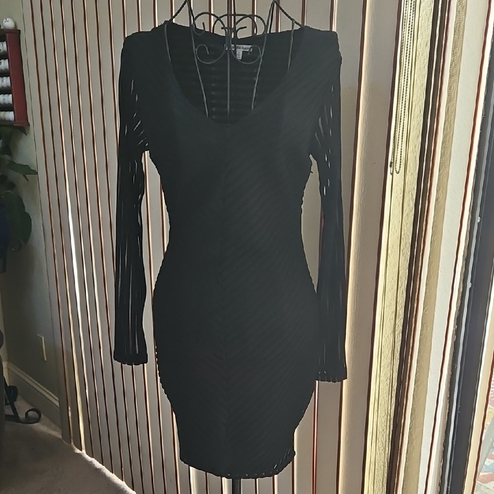 Charlotte Russe Black Long Sleeve Dress